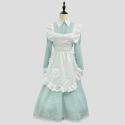 Traditional Britain Long Maid Outfit Plus Dress Cosplay Costume