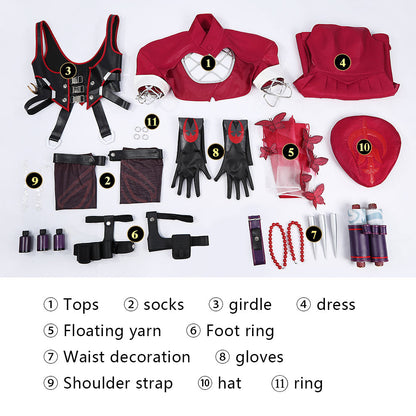 Marvel Rivals Psylocke Blood Kariudo Skin Full Set Cosplay Costumes