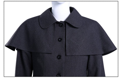 Wednesday 2 Addams Adult and Kids Black Wool Coat Cosplay Costumes