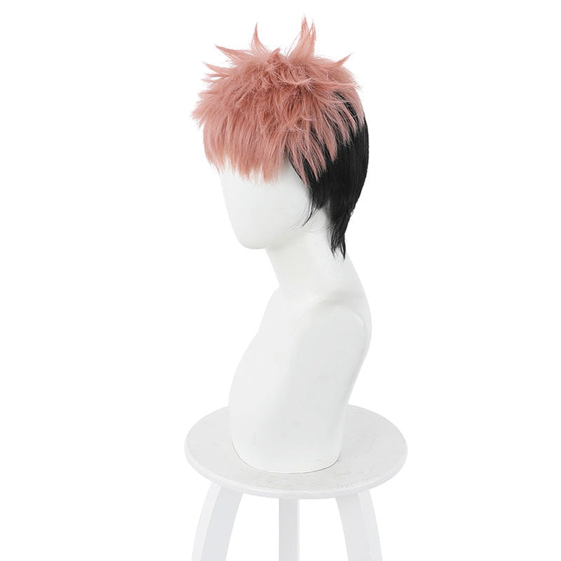 Jujutsu Kaisen Yuji Itadori Short Pink Gradient Black Cosplay Wigs
