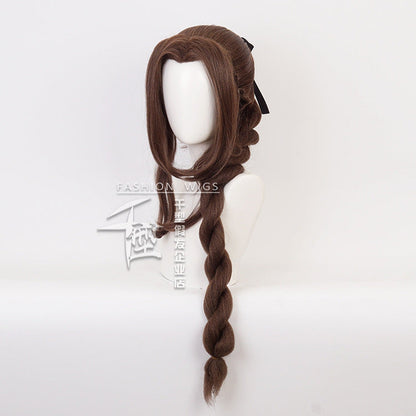 Final Fantasy VII Remake FF7 Aerith Gainsborough Long Brown Cosplay Wigs