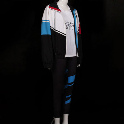 Game Valorant Jett White Black Coat Cosplay Costume