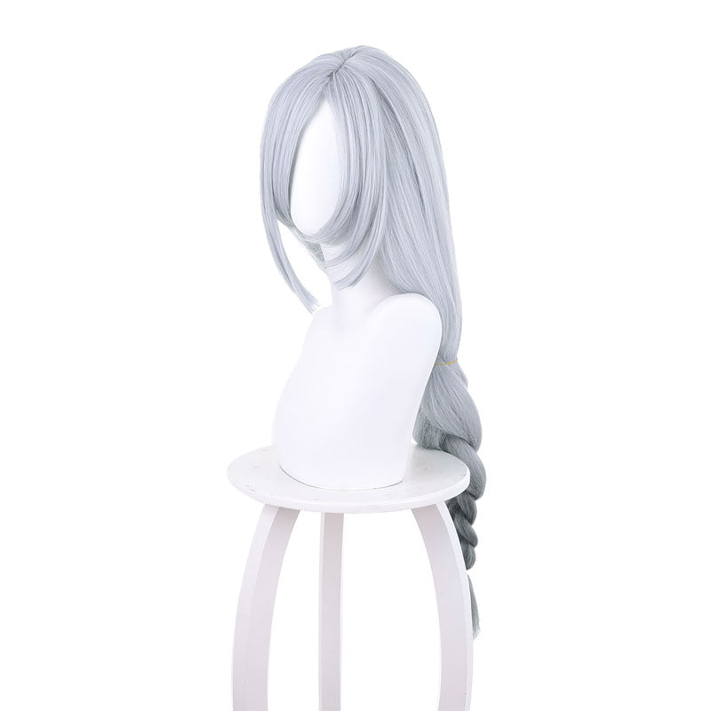 Genshin Impact Shenhe Long Grey Twist Braid Cosplay Wigs
