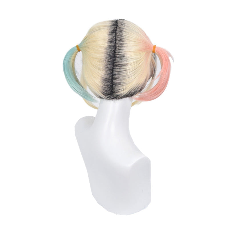 Birds of Prey Harley Quinn Short Mixed blonde Cosplay Wigs