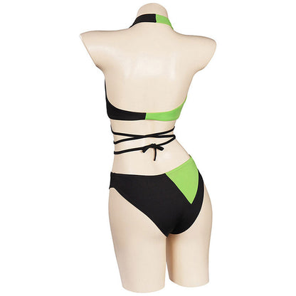 Kim Possible Shego Swimsuit Cosplay Costumes