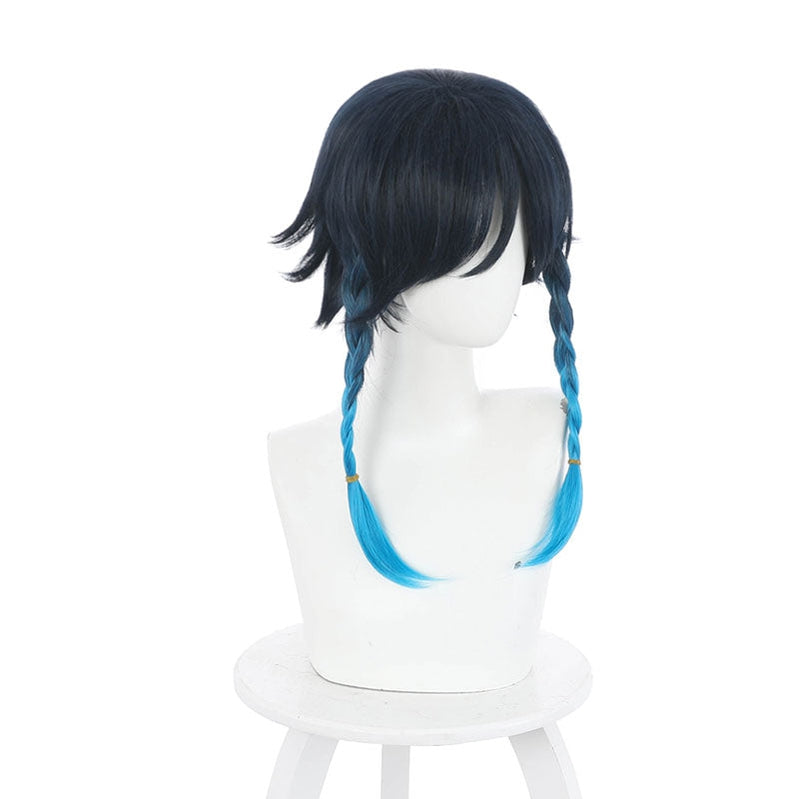 Genshin Impact Venti Gradient Blue Braided Cosplay Wig