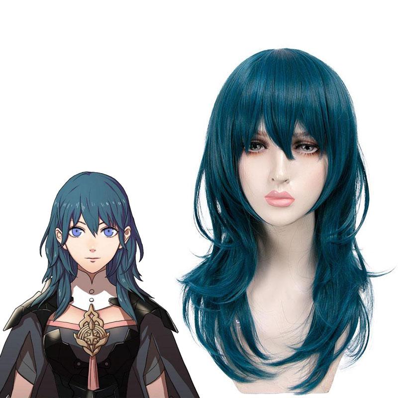 50cm Fire Emblem: Three Houses Byleth Blue Long Cosplay Wigs