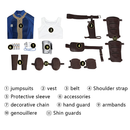 Fallout Vault Season 1 Lucy #33 Female Uniform Full Set Cosplay Costumes