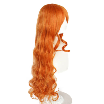 Anime One Piece Nami Orange Long Cosplay Wigs