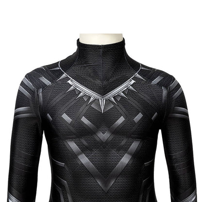 Black Panther Children Jumpsuit with Mask Cosplay Costume