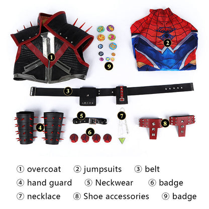 Marvel Rivals Spider Punk 2099 Spider-Man Cosplay Costumes