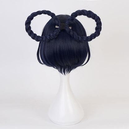 Genshin Impact Xiangling Navy Blue Cosplay Wigs