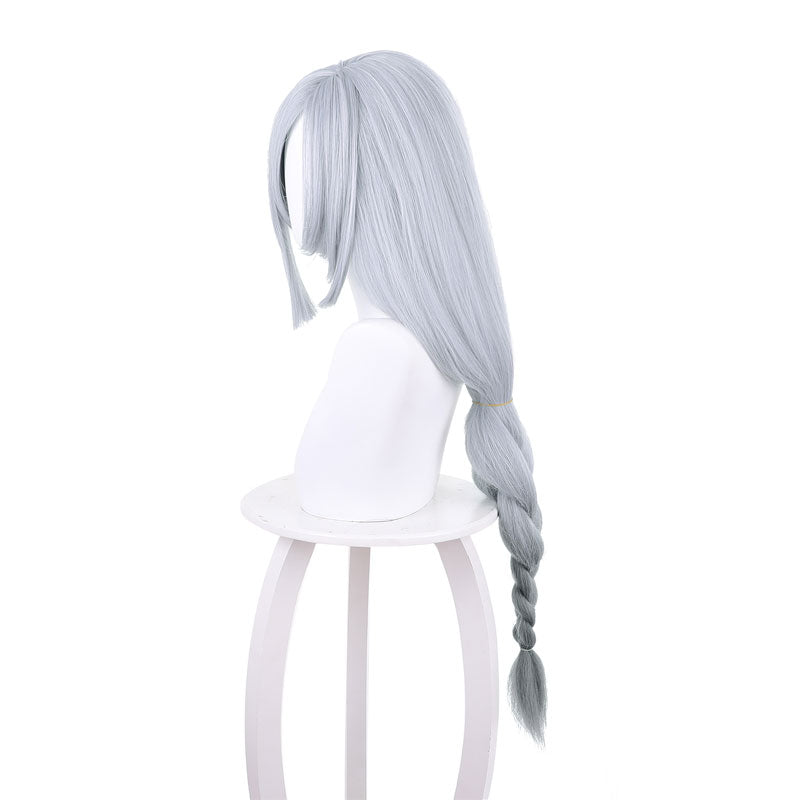 Genshin Impact Shenhe Long Grey Twist Braid Cosplay Wigs