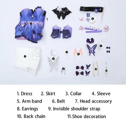 Honkai: Star Rail Castorice Skin Butterfly Suit Cosplay Costumes