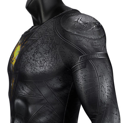 Comics Black Adam Male Jumpsuit with Hooded Cloak Costumes