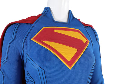 Comics Superhero Supergirl Superwoman Fullset with Coat Cosplay Costumes