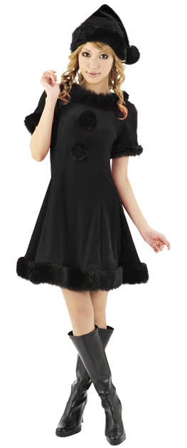 Tow colors Christmas costumes beautiful dress short sleeve uniform