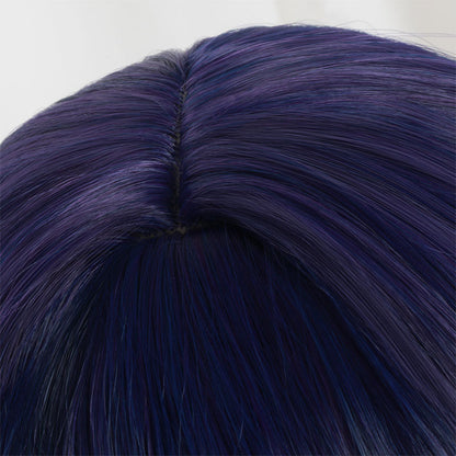 Genshin Impact Raiden Shogun Twist Braid Blue Gradient Purple Cosplay Wigs