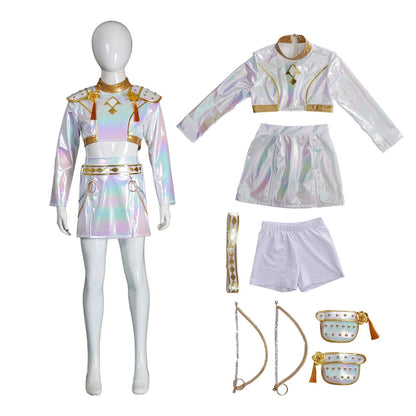 KPop Demon Hunters Rumi Zoey Mira Iridescent Leather Cosplay Costumes