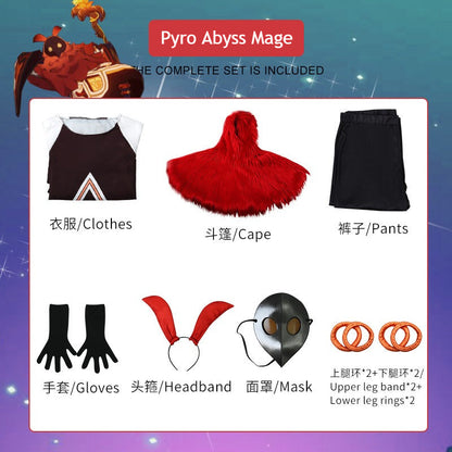 Genshin Impact Abyss Mage Hydro Cryo Pyro Electro Cosplay Costumes