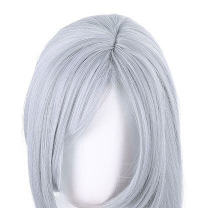 Genshin Impact Shenhe Long Grey Twist Braid Cosplay Wigs
