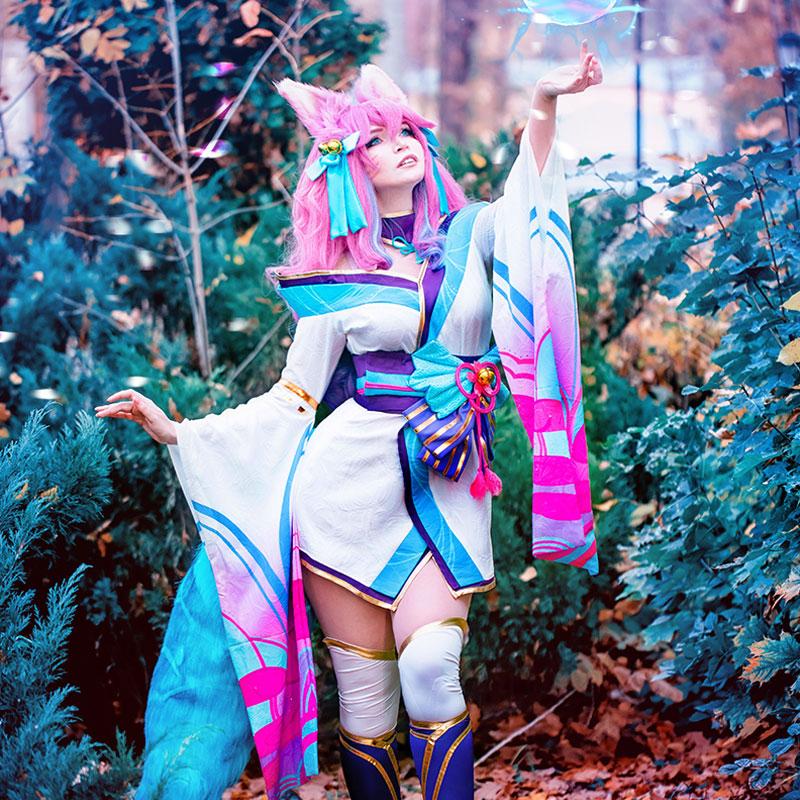 Ready To Ship LOL Spirit Blossom Ahri Cosplay Costume Halloween Costume