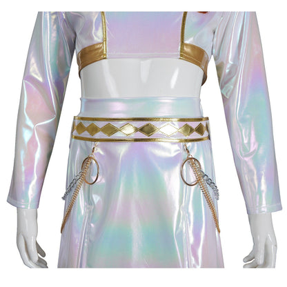 KPop Demon Hunters Rumi Zoey Mira Iridescent Leather Cosplay Costumes