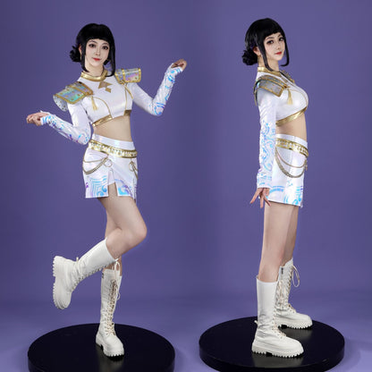 KPop Demon Hunters Zoey White Stage Outfit Cosplay Costumes