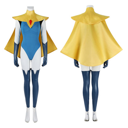 Dispatch Blonde Blazer Bodysuit Cloak Woman Fullset Cosplay Costumes