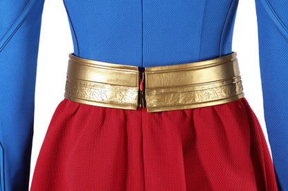 Comics Superhero Supergirl Superwoman Fullset with Coat Cosplay Costumes