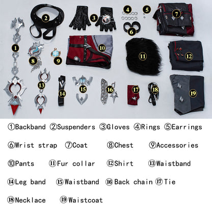 Game Genshin Impact Wriothesley Top Level Cosplay Costumes
