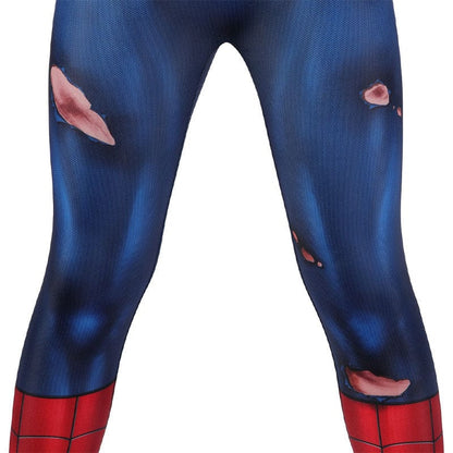 Spider-Man PS5 Classic Suit Damaged Children Jumpsuit Cosplay Costumes