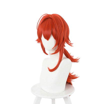 Genshin Impact Diluc Ragnvindr Orange Cosplay Wig