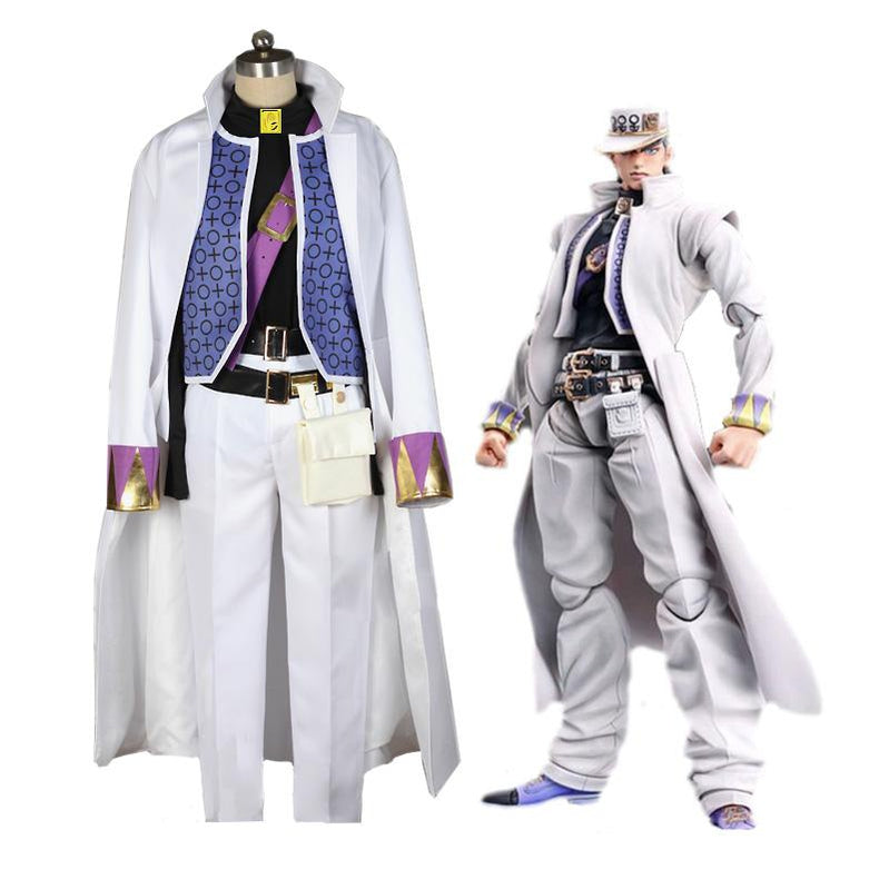 JoJo's Bizarre Adventure Diamond is Unbreakable Kujo Jotaro Cosplay Costume with Hat