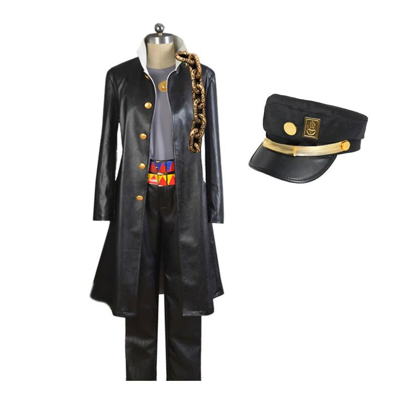 JoJo's Bizarre Adventure Kujo Jotaro Cosplay Costume with Hat