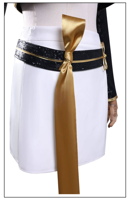 KPop Demon Hunters Mira Black Gold Outfit Adult Kids Cosplay Costumes