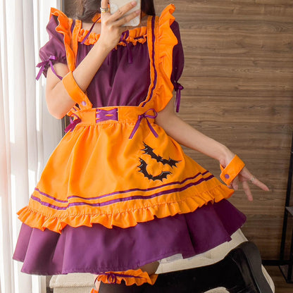 Halloween Orange Maid Outfit Dress Plus Fancy Cosplay Costume