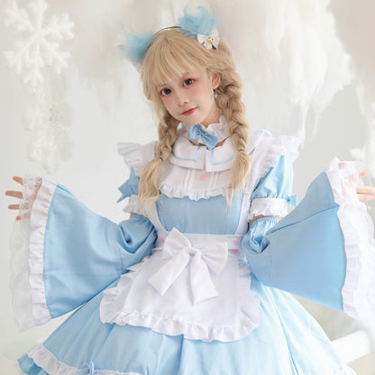 Light Blue Alice Maid Outfit Dress Fancy Plus Size Cosplay Costume
