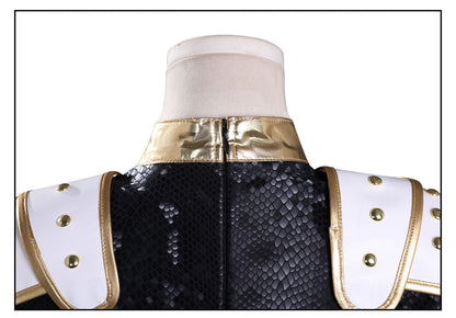 KPop Demon Hunters Zoey Black Gold Outfit Adult Kids Cosplay Costumes