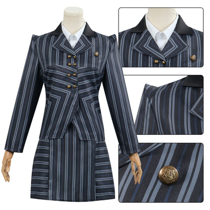 Wicked: For Good Witch Elphaba Black Stripe Suit Cosplay Costumes