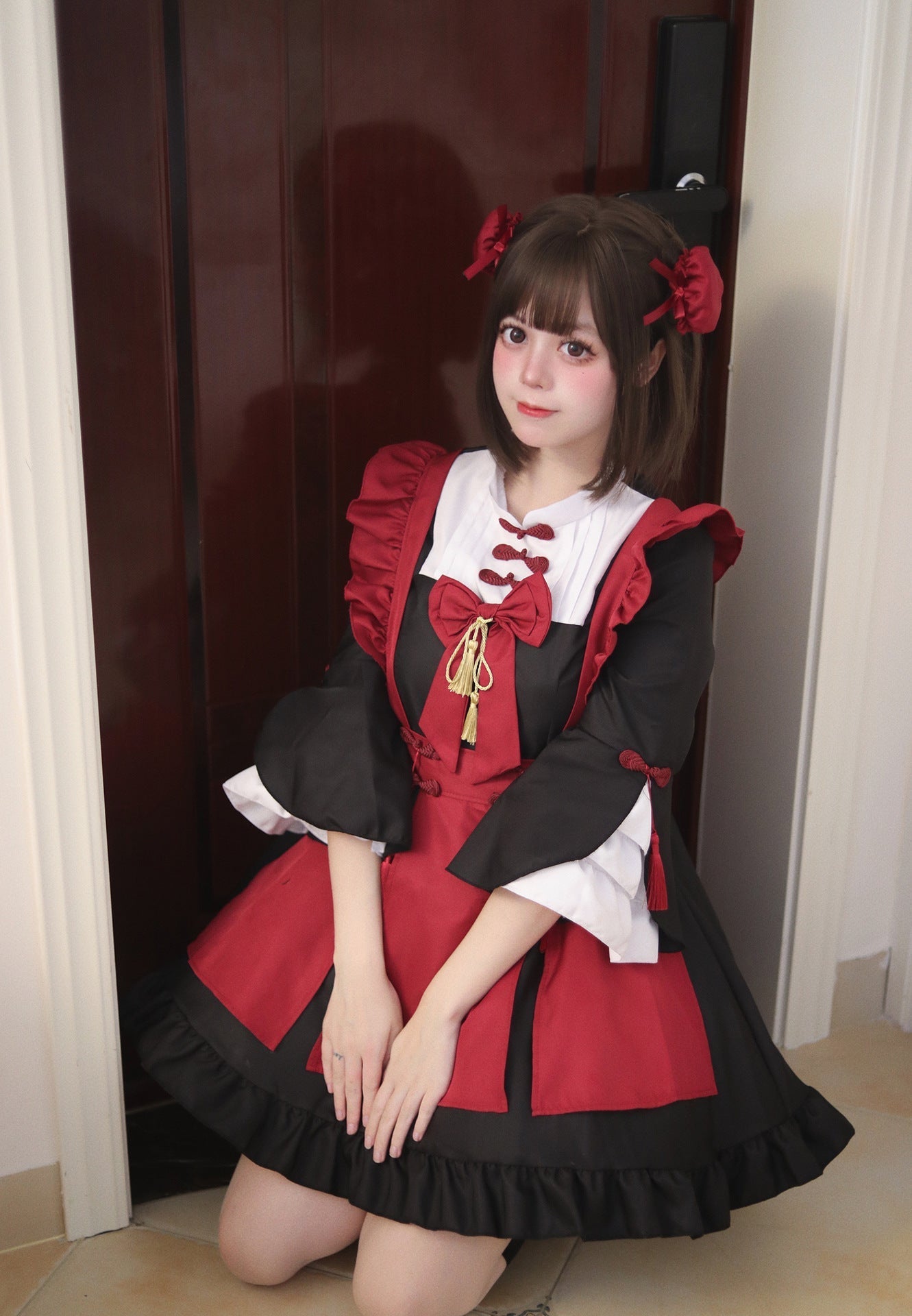 Chinese New Year Spring Festival Maid Outfit Plus Cosplay Costume