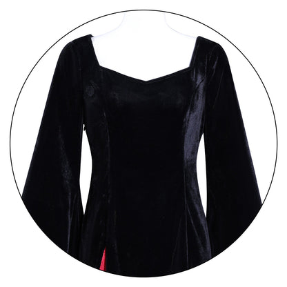 Wednesday 2 Mother Morticia Addams Black Dress Cosplay Costumes