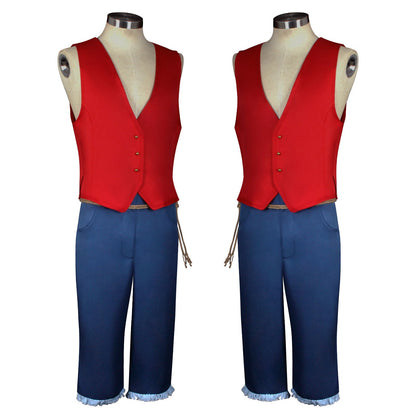 Anime Navigation Film Monkey D. Luffy Red Vest Cosplay Costumes