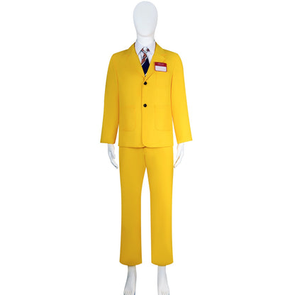 Beetle Juice Shrunken Head Bob Yellow Suit Halloween Cosplay Costumes