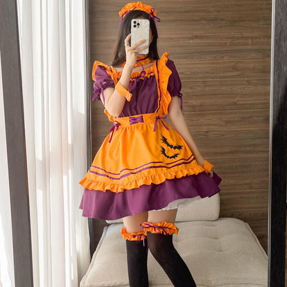 Halloween Orange Maid Outfit Dress Plus Fancy Cosplay Costume