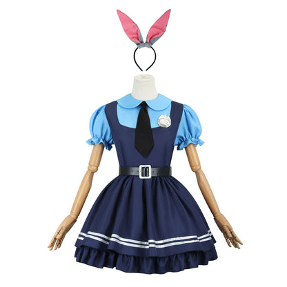 Zoo Judy Hopps Long and Short Sleeves Police Uniform Cosplay Costumes
