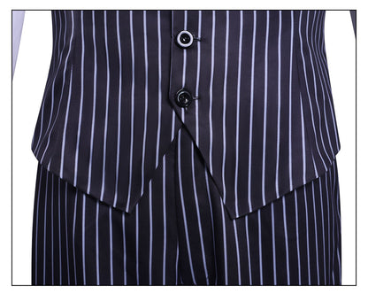 Wednesday 2 Gomez Addams Striped Suit Male Cosplay Costumes