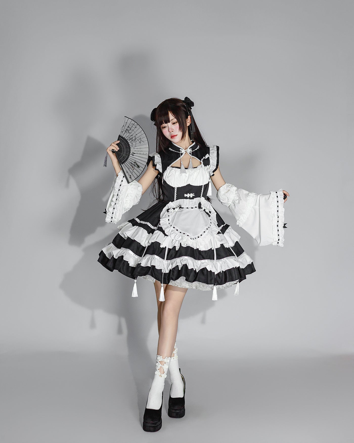 Chinese Cheongsam New Year Lolita Maid Outfit Cosplay Costume