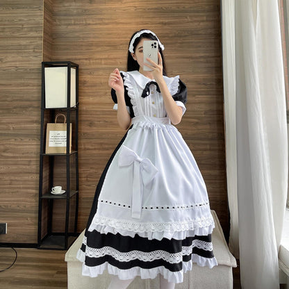 Traditional Short Sleeves Maid Outfit Dress Fancy Cosplay Costume