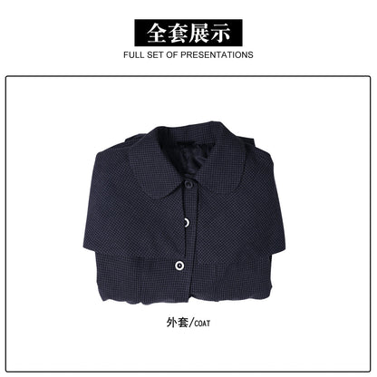 Wednesday 2 Addams Adult and Kids Black Wool Coat Cosplay Costumes